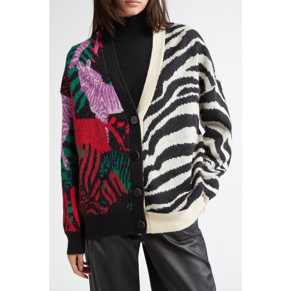 farm rio mix print cardigan size x-large - Picture 1 of 5